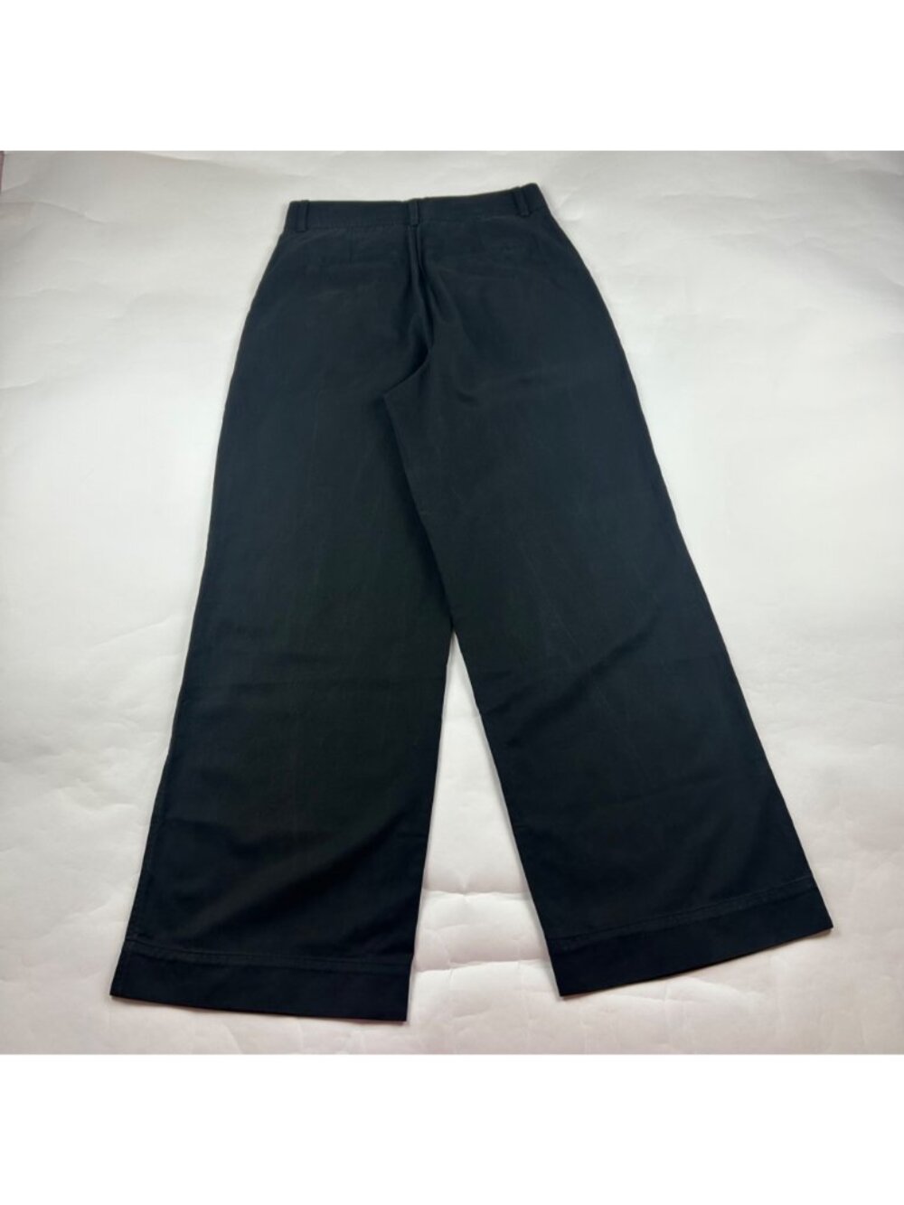 SHORT Everlane Black Tencel Blend Canvas Wide Leg Pleated Trouser 4S - Picture 6 of 7